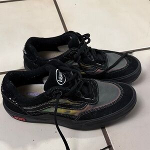 Vans Kids Black with Multicolor Accents Sneakers